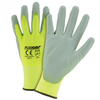 PosiGrip Touch Screen High Visibility Polyurethane Palm Coated Gloves