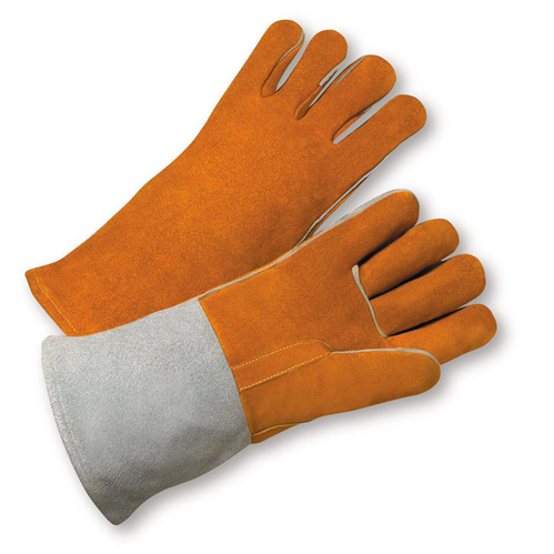 Welder Gloves - Select Brown-Grey Split Cowhide Leather - Ironcat Model 9401